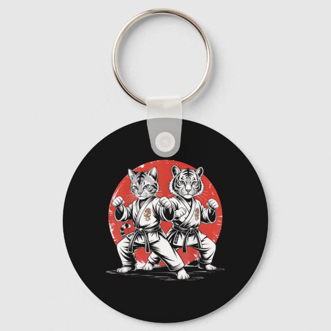 Chaveiro Gato de Karatê Tiger Gi de Karatê Coisas Japonesas (Frente)