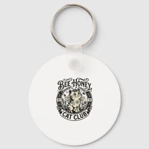 Chaveiro Gato de Mel de Abelha Gato Engraçado Gráfico - Clu
