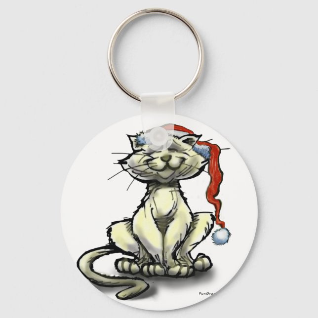 Chaveiro Gato de Natal (Frente)