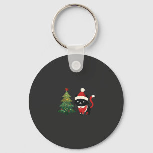 Chaveiro Gato de Natal Papai Noel Árvore Vetor