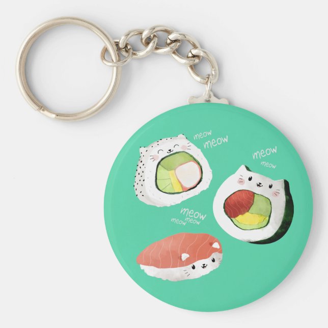 Chaveiro Gato de Sushi (Frente)