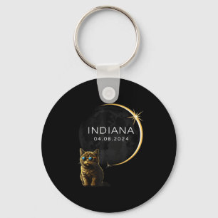 Chaveiro Gato do Eclipse Solar Total de Indiana