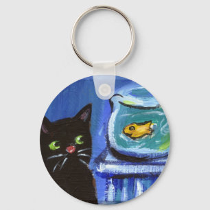 Chaveiro Gato-dourado-preto