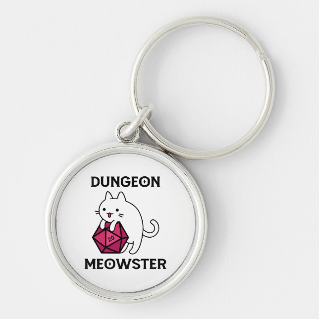 Chaveiro Gato Dungeon Meowster Engraçado (Frente)