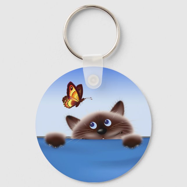 Chaveiro Gato e borboleta (Frente)