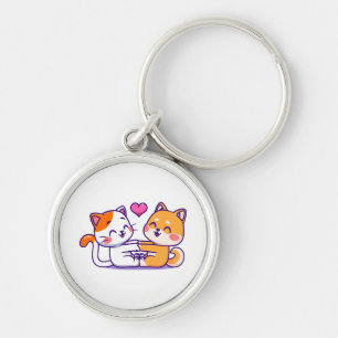 Chaveiro Gato E Shiba Inu