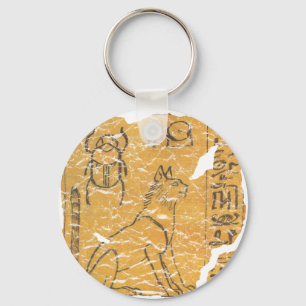 Chaveiro Gato egípcio e escaravelho antigos