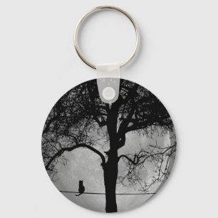 Chaveiro Gato em uma lua cheia de fio