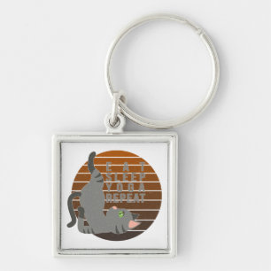 Chaveiro Gato engraçado bonito fazendo yoga. design de ioga