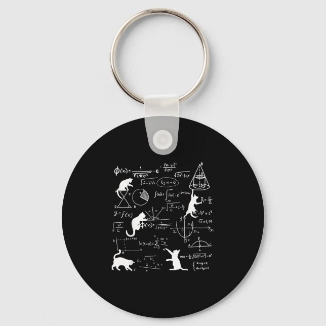 Chaveiro Gato Engraçado Brincando Com Fórmulas De Matemátic (Frente)