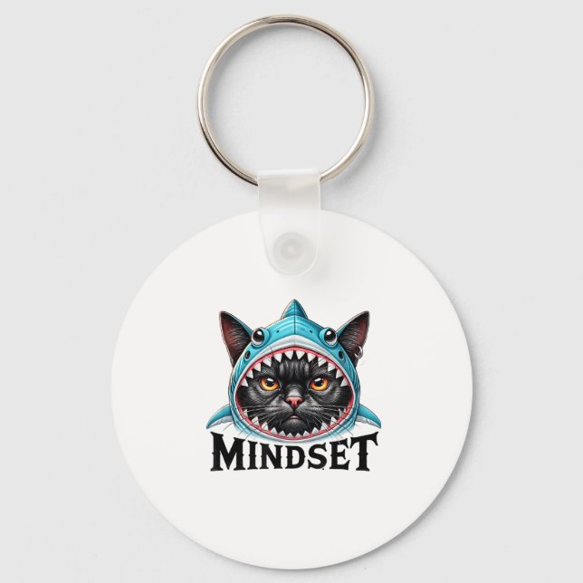 Chaveiro Gato Engraçado, Dizer Motivacional Mentalidade, Tu (Frente)
