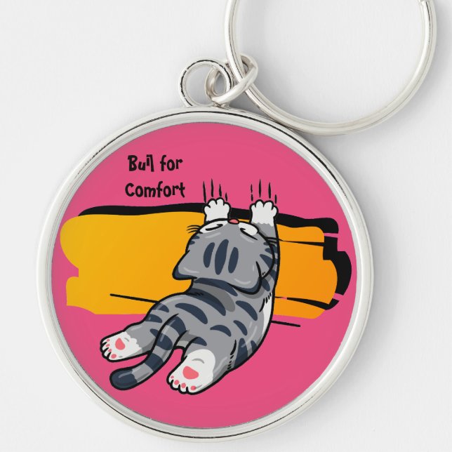 Chaveiro Gato Engraçado, Gato Gordo, Roteiro Engraçado, Mod (Frente)