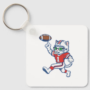 Chaveiro Gato engraçado jogador de futebol americano