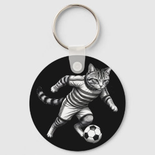 Chaveiro Gato Engraçado Jogando Futebol Para Jogadores e Am