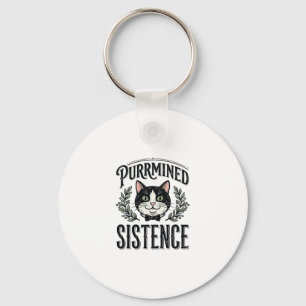 Chaveiro Gato Engraçado Purrminou Existência Gráfico Vintag