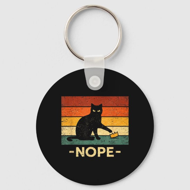 Chaveiro Gato Engraçado Sem Reis Retro Dia Sem Rei (Frente)
