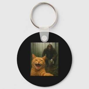 Chaveiro Gato Engraçado Surpreende Selfie Feliz Com Sasq Pé