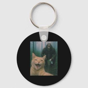 Chaveiro Gato Engraçado Surpreende Selfie Feliz Com Sasq Pé
