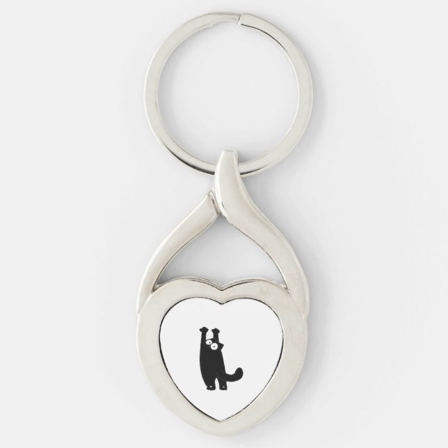 Chaveiro gato engraçado t (Frente)