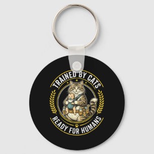 Chaveiro Gato Engraçado Tático Militar Gato Pai Bebê