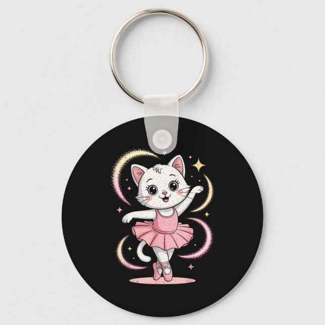 Chaveiro Gato Engraçado Tutu Balé Dança Balé (Frente)