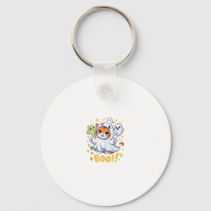 Chaveiro Gato Fantasma Bonito de Halloween Boo Gato Diverti