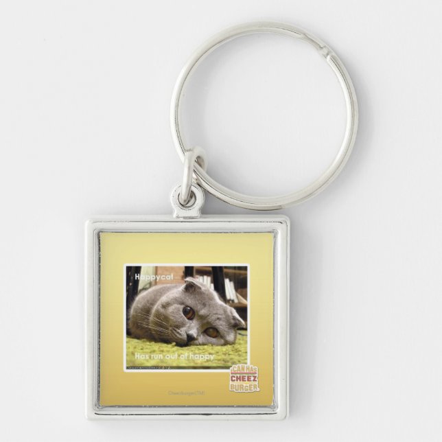 Chaveiro Gato feliz, fora de feliz (Frente)