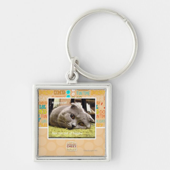 Chaveiro Gato feliz, fora de feliz (Frente)