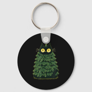 Chaveiro Gato Festivo Engraçado Na Árvore De Natal