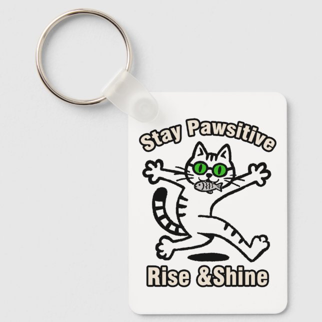 Chaveiro Gato Fique Positivo (Frente)
