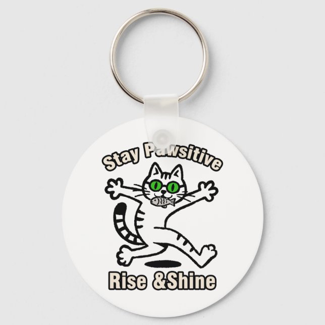 Chaveiro Gato Fique Positivo (Frente)