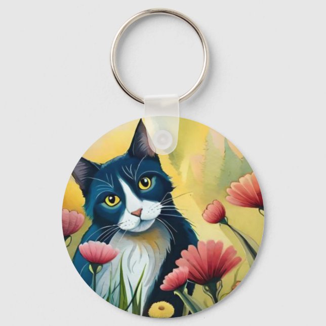 Chaveiro Gato FLoral (Frente)