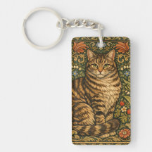 Gato floral botânico vintage elegante