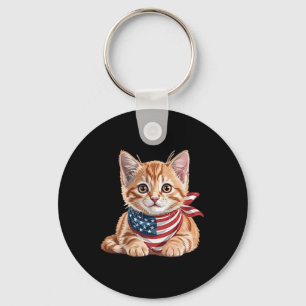Chaveiro Gato Fofo de Verão Sinalizador Norte-Americano Dia