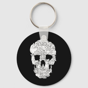 Chaveiro Gato Gatinho Skeleton Halloween Costume Tarot