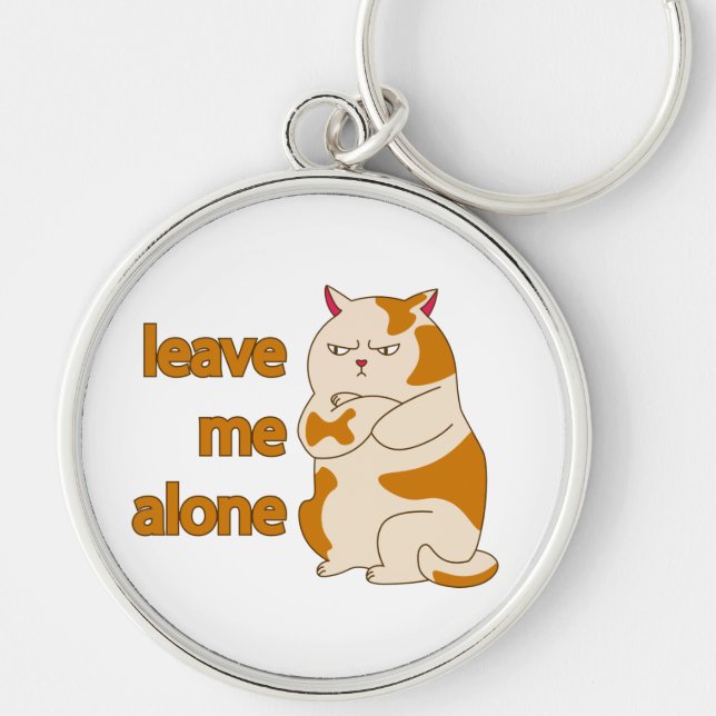 Chaveiro Gato gordo me deixa em paz (Frente)