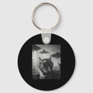 Chaveiro Gato Gráfico Engraçado Fumando Ufos Engraçado
