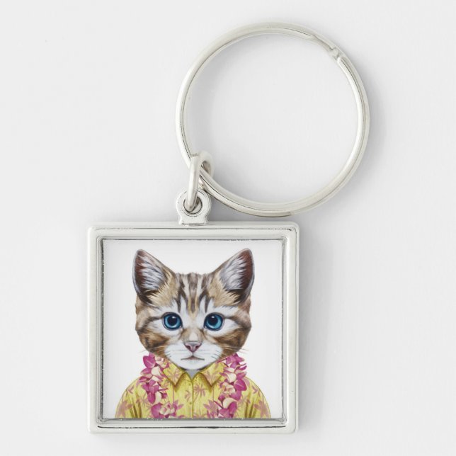 Chaveiro Gato havaiano do gatinho (Frente)