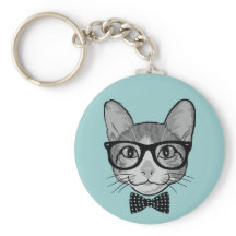 Gato Hipster com Gravata Borboleta de Bolinhas