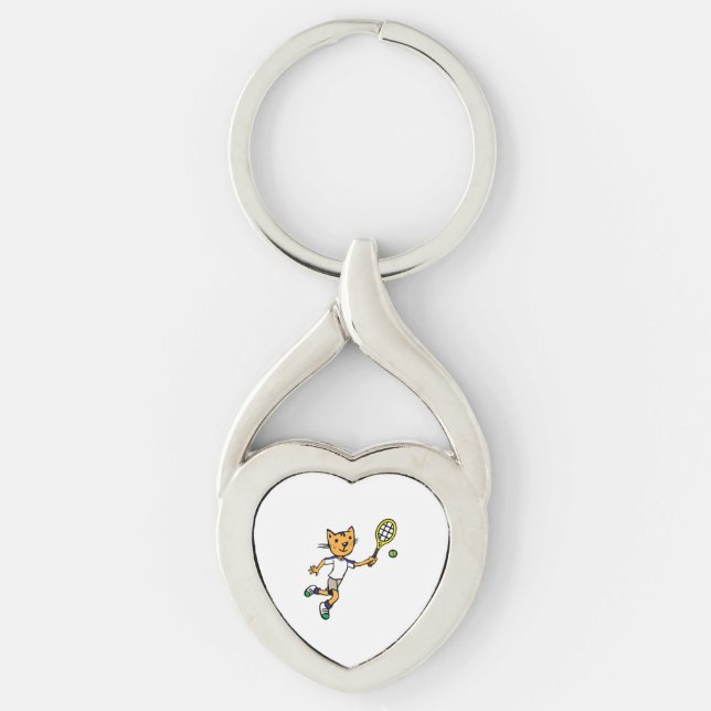 Chaveiro Gato joga ténis  (Frente)