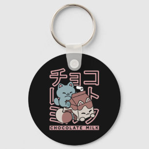 Chaveiro Gato Kawaii com Leite de Chocolate – Arte Pop Japo