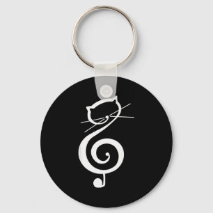 Chaveiro Gato Kitty Triplo Clave de Música Gato Engraçado N
