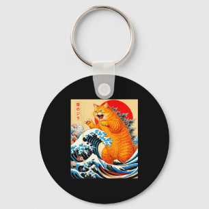 Chaveiro Gato laranja Catzilla arte japonesa para homens mu