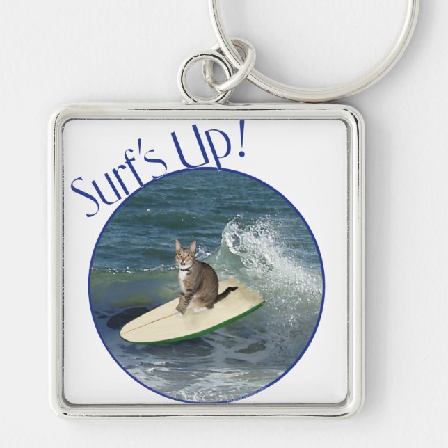 Chaveiro Gato Listrado Surf's Up! (Frente)