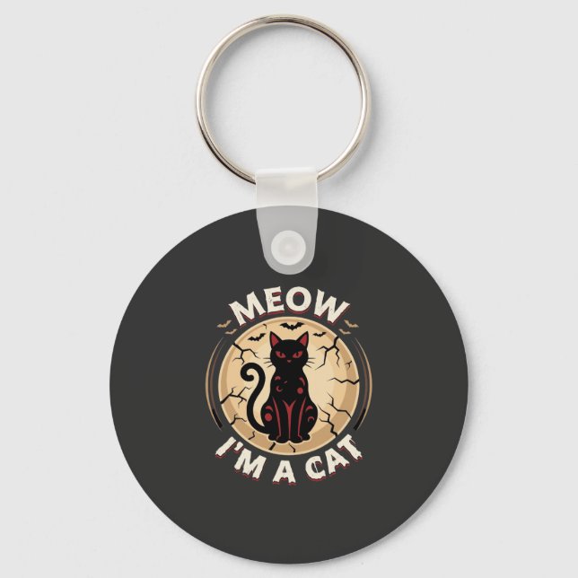 Chaveiro Gato Miau Design Gráfico de Halloween_1 (Frente)