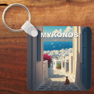 Chaveiro Gato na Grécia Mykonos Cyclades Viagem