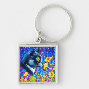 Chaveiro Gato nas Flores