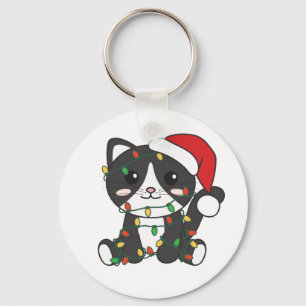 Chaveiro Gato Natal Inverno Animais Gatos Pingente