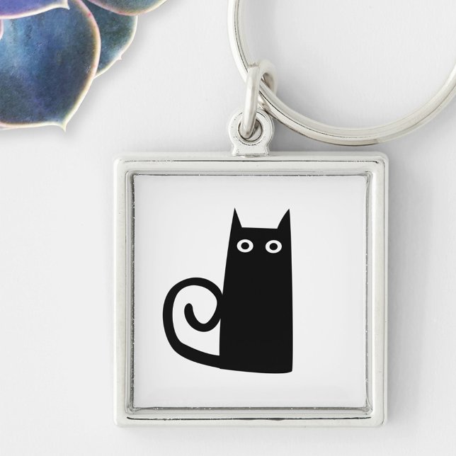 Chaveiro Gato Negro Engraçado (Fun Black Cat keychain)