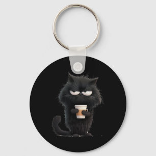 Chaveiro Gato Negro Engraçado Gato Teto Bonito Café Gato Ho